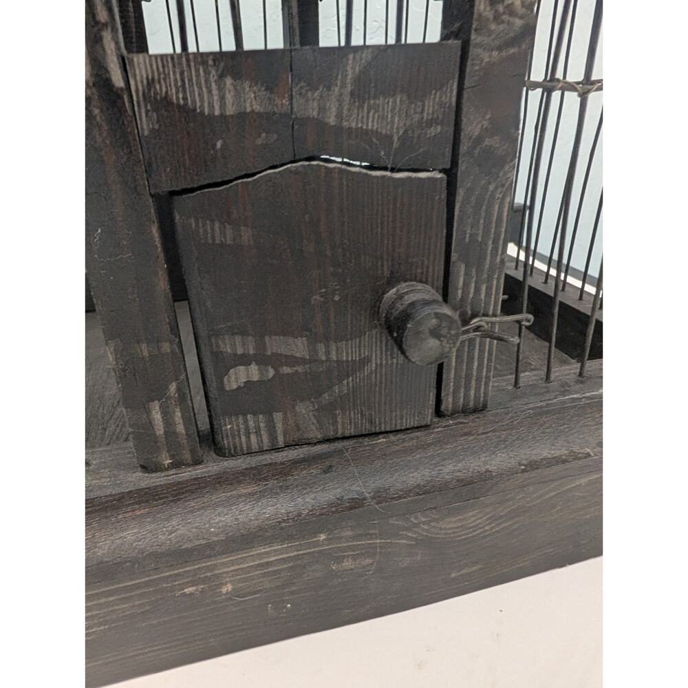 Italian Architectural Dome Black Wood Wire Bird Cage - Picture 2 of 7